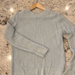 Loft Blue Sweater with Gold Button Back